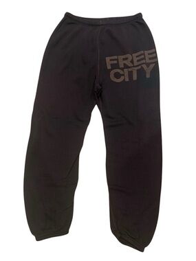 FreeCity Brown Sweatpants Joggers Size Medium Black Bird